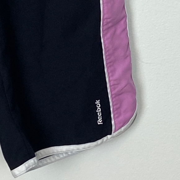 Reebok Capris Womens Medium Black Pink Stripe Pockets Drawstring Elastic Waist - Picture 3 of 8